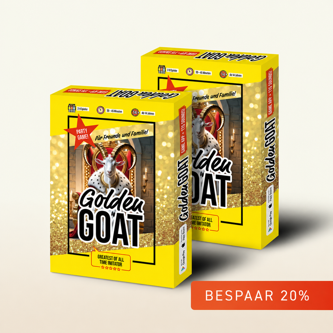 2 stuks | Golden GOAT – NL Partygame
